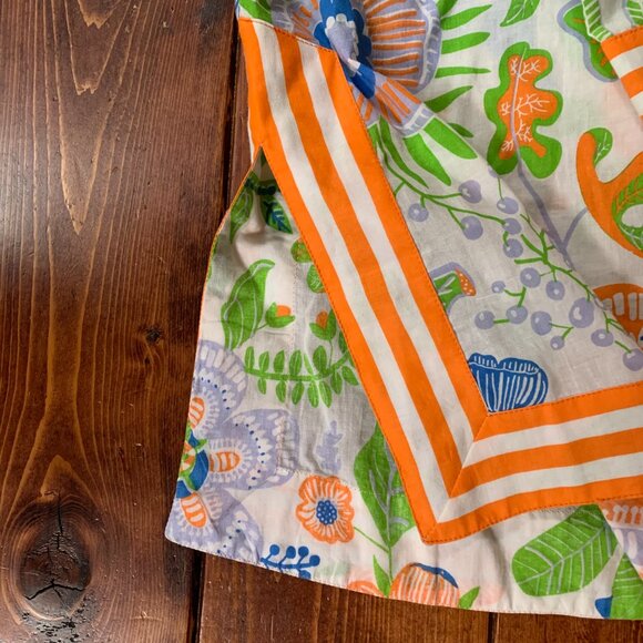 Gretchen Scott Floral Striped Women's Small V-Neck Relaxed Tunic Top Blouse EUC - Picture 7 of 12